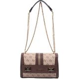 Silver & Polo Silver Polo SP1139 Kadın Çapraz Çanta Monogram Koyu Bej-Kahve