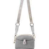 Silver & Polo Silver Polo SP1144 Kadın Çapraz Çanta Kaz Ayağı Ekose Siyah-Kemik