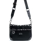 Silver & Polo Silver Polo SP1160 Kadın Çapraz Çanta Düz Siyah-Leopar Gri