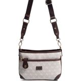 Silver & Polo Silver Polo SP1160 Kadın Çapraz Çanta Monogram Taş-Kahve