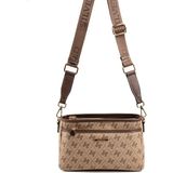 Silver & Polo Silver Polo SP1184 Kadın Çapraz Çanta Monogram Koyubej-Kahve