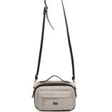 Silver & Polo Silver Polo SP1186 Kadın Çapraz Çanta Hasır Siyah Beyaz-Siyah