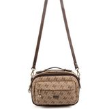 Silver & Polo Silver Polo SP1186 Kadın Çapraz Çanta Monogram Koyubej-Kahve