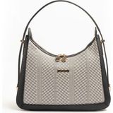 Silver & Polo Silver Polo SP1187 Kadın Omuz Çantası Hasır Siyah Beyaz-Siyah