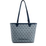 Silver & Polo Silver Polo SP1204 Kadın Omuz Çantası Monogram Gri-Lacivert