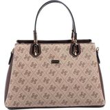 Silver & Polo Silver Polo SP1253 Kadın El Çantası Monogram Koyu Bej-Kahve