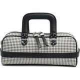 Silver & Polo Silver Polo SP1258 Kadın El Çantası Kaz Ayağı Ekose Siyah-Siyah