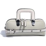 Silver & Polo Silver Polo SP1258 Kadın El Çantası Kaz Ayağı Ekose Yeşil-Kemik