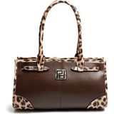Silver & Polo Silver Polo SP1261 Kadın El Çantası Düz Kahve-Leopar Taba