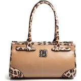 Silver & Polo Silver Polo SP1261 Kadın El Çantası Düz Vizon-Leopar Taba