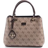 Silver & Polo Silver Polo SP1272 Kadın El Çantası Monogram Koyu Bej-Kahve