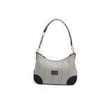 Silver & Polo Silver Polo SP1277 Kadın Omuz Çantası Hasır Siyah Beyaz-Siyah