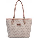 Silver & Polo Silver Polo SP1282 Kadın Omuz Çantası Monogram Pembe-Somon