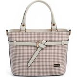 Silver & Polo Silver Polo SP1283 Kadın El Çantası Kaz Ayağı Ekose Bordo-Kemik