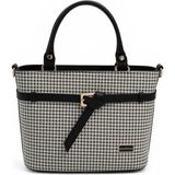 Silver & Polo Silver Polo SP1283 Kadın El Çantası Kaz Ayağı Ekose Siyah-Siyah