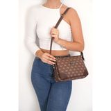 Silver & Polo Silver Polo SP784 Kadın Çapraz Çanta Monogram Kahve-Kahve