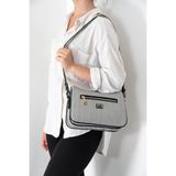 Silver & Polo Silver Polo SP818 Kadın Çapraz Çanta Hasır Siyah Beyaz-Siyah