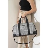 Silver & Polo Silver Polo SP873 Kadın Seyahat Çantası PP Labirent Beyaz-Siyah