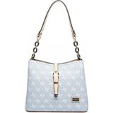 Silver & Polo Silver Polo SP974 Kadın Omuz Çantası Monogram Mavi-Ten