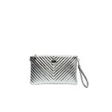 Silver Polo SP1034 Kadın Portföy Clutch Çanta, Crash Gümüş