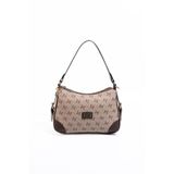 Silver & Polo SP1269 Kadın Omuz Çantası Monogram Koyu Bej-Kahve