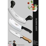 Silver Serisi 3 Lü Mutfak Bıçağı Börek Pizza Bıçağı Pide Salata Kıyma Mutfak Bıçak Tavuk Satırı Siyah Sap ( Mft-758)