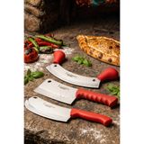 Silver Serisi Mutfak Bıçak Börek Pizza Pide Bıçağı Kıyma Bıçağı Satır 3 Lü Set (Mft-758)