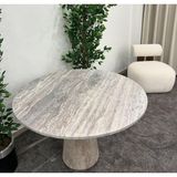 Silver - Silver Traverten Yemek Masası - Gümüş
