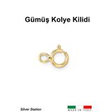 Silver Station İtalyan Altın Renk Gümüş Kolye Kilidi, Bileklik Kilidi, Kilit, Kanca, Kapama, Klips