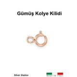 Silver Station İtalyan Rose Renk Gümüş Kolye Kilidi, Bileklik Kilidi, Kilit, Kanca, Kapama, Klips