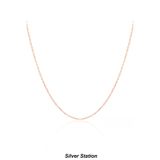 Silver Station Rose Kaplama 925 Ayar Gümüş Kolye - İnce Zincir Kolye 40-45-50-55-60-75 cm