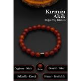 Silvera Telkari Doğal Taş Akik Bileklik Kadın Erkek Akik Bileklik 8 mm BT027
