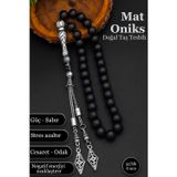 SİLVERA TELKARİ Mat Oniks Tesbih Erkek Doğal Taş Tesbih 8 mm BT056
