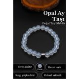Silvera Telkari Opal Ay Taşı Bileklik Erkek Kadın Doğal Taş Bileklik 8 mm BT036