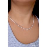 Silveranka 925 Ayar Gümüş 2 Mm Taşlı Su Yolu Kolye