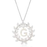 Silveranka 925 Ayar Gümüş Çelenk G Harfli Kolye
