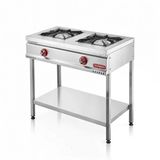 Silverinox Tüplü Taban Raflı 2 Gözlü Ocak