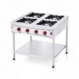 Silverinox Tüplü Taban Raflı 4 Gözlü Ocak