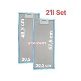 Silverline 1140 W6 Aspiratör Alüminyum Filtre - 2'Li Set - (20,5X48,3 Cm / 20,5X47,6 Cm)