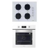 Silverline 2'Li İkili Beyaz Cam Ankastre Set Cs5665w01 65Cm Ocak -Bo6502w02 Turbo Fırın