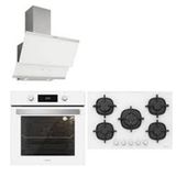 Silverline 3420 Classy 60+CS5364W01+BO6504W01 Beyaz Cam Ankastre Set