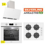 Silverline 3457 Soho 80-CS5365W01-BO6501W01 3'lü Beyaz Cam Ankastre Set