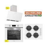 Silverline 3457 Soho Beyaz Cam Ankastre Set Yüksek Performans 5 Yıl Garanti (3457 Soho 60+CS5343W01+BO6502W02) A Enerji Sınıfı