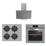 Silverline 3481 - CS5343S01 - BO65E4S01 3'lü Gri Ankastre Set