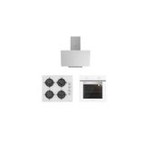 Silverline 3'lü Beyaz Cam Ankastre Set (3481 Flam 60 Beyaz+cs5349w01+bo6501w01)
