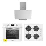 Silverline Beyaz Ankastre Set Bo6502w02 Fırın Cs5335w02 Cam Ocak 3481 Davlumbaz 3'Lü Set