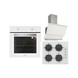 Silverline Beyaz Ankastre Set Classy Beyaz 60 cm Davlumbaz - CS5335W01 Beyaz Ankastre Ocak - B06501W01 Beyaz Ankastre Fırın
