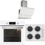 Silverline Beyaz Ankastre Set Classy Beyaz 60 cm Davlumbaz - CS5335W01 Beyaz Ankastre Ocak - B06504W01 Beyaz Ankastre Fırın