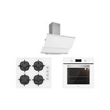 Silverline Beyaz Cam Ankastre Set 3420 Classy 60+CS5343W01+BO6502W02 Gazlı Ocak ve 4 Programlı Fırın ile Şık Tasarım
