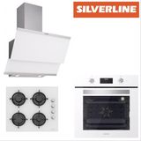 Silverline Beyaz Cam Ankastre Set BO6502W02 - CS5349W01 4 Ocaklı Gazlı Yüksek Performanslı D Enerji Sınıfı 3420 Classy